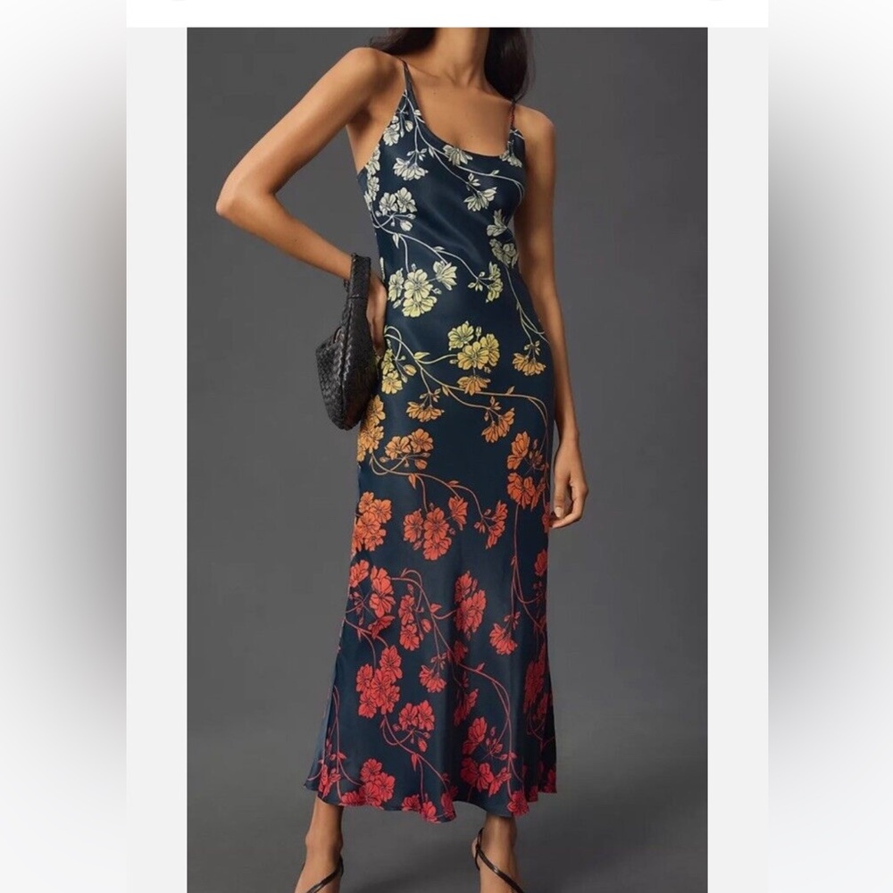 Anthropologie Conditions Apply Elva ombre  Floral Slip Midi Dress 
Size M